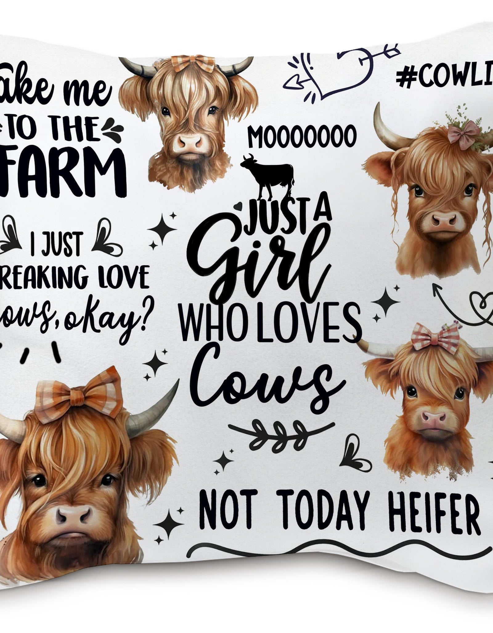 Nvotell Highland Cow Pillow Covers - Highland Cow Pillow Cases Highland Cow Throw Pillow Covers 18x18 Highland Cow Decoration Pillow Covers for Home Decor