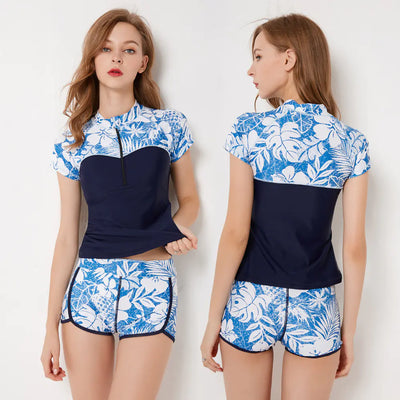 Onyhua Two-Piece Short Sleeve Swimwear Set