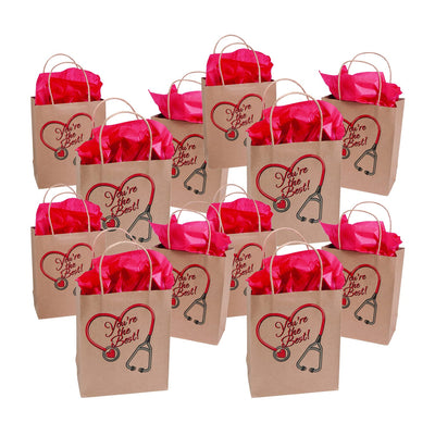 Fun Express Nurses Appreciation Week Gifts Party Bags - Bulk Set Of 12 Create Memorable Nurse Week Handouts with Our Nurse Gift Bags Bulk - Convenient and Stylish Versatile and Practical