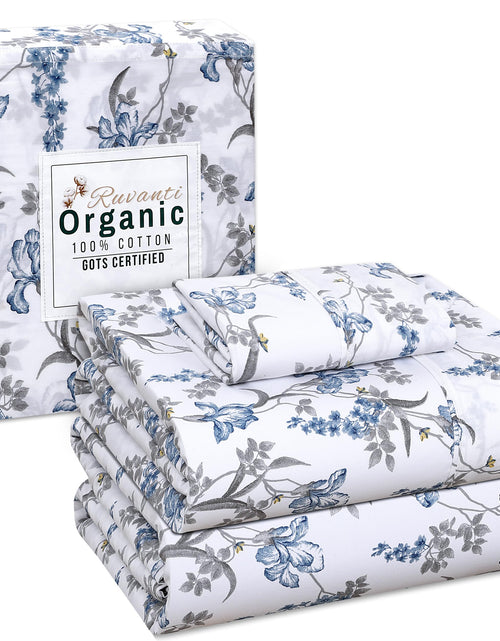 Load image into Gallery viewer, RUVANTI 100% Organic Cotton Sheets - Twin Sheets Set - Certified for GOTS - Breathable &amp; Comfortable - Soft &amp; Cooling Percale Bed Sheets - Deep Pocket 15" - 3 Pcs - Deluxe

