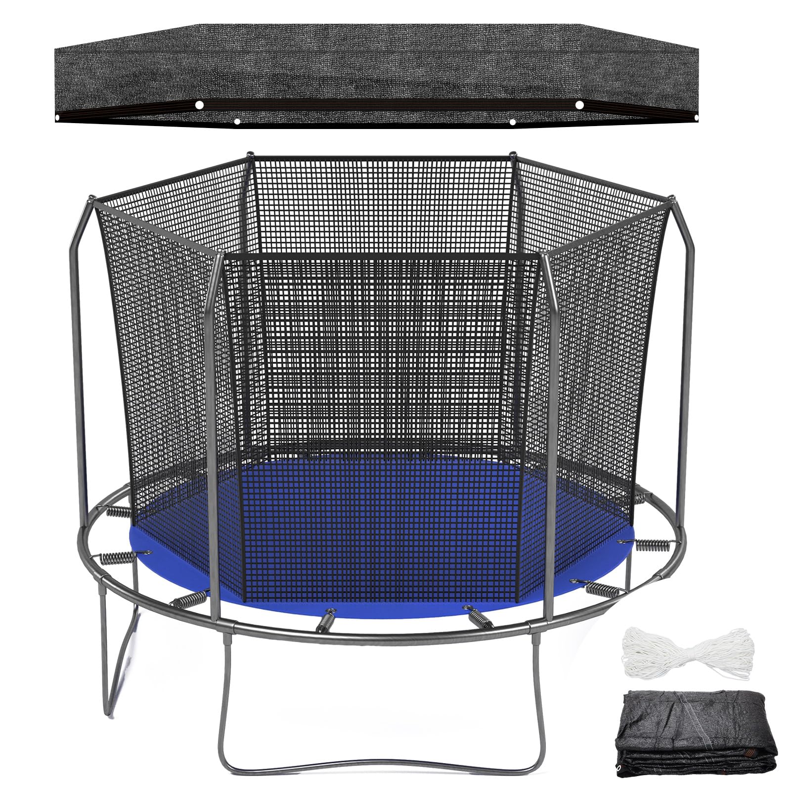 Windyun Trampoline Cover Black Trampoline Sunshade Tent Cover Trampoline Top Cover for Round Trampoline Outdoor Sports Accessories Tent Only (11.48 ft)