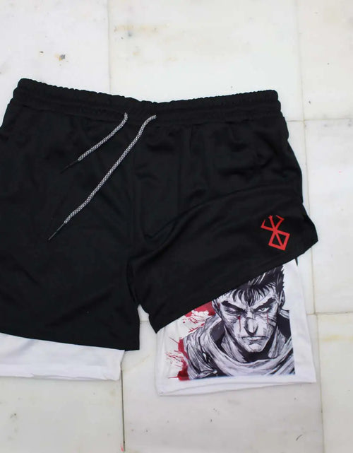 Load image into Gallery viewer, 2023 Summer Men&#39;s Double Layer Anime Print Shorts
