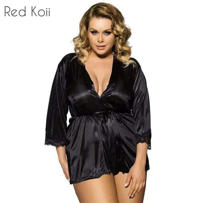 Lingerie grande taille à motif de kimono japonais
