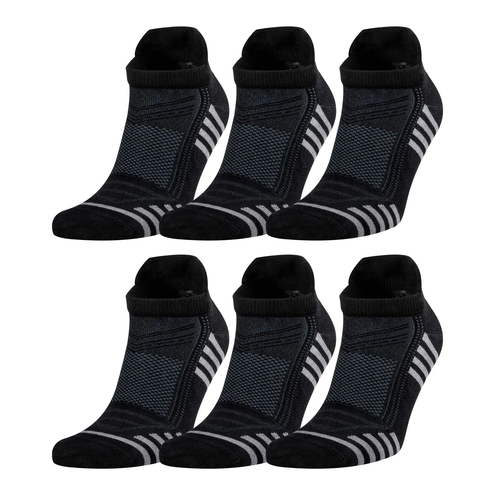 OdOst Mens Rayon Made From BAMBOO Thin Ankle Socks 6 Pairs Striped Breathable Absorbent Low Cut Athletic 9-12 Size