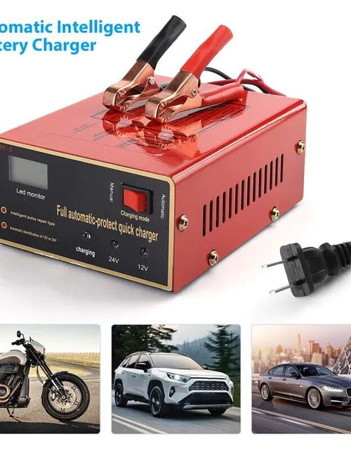 Cargar imagen en el visor de la galería, Cargador de batería sin mantenimiento 12V/24V 10A 140W de salida para coche eléctrico Pro
