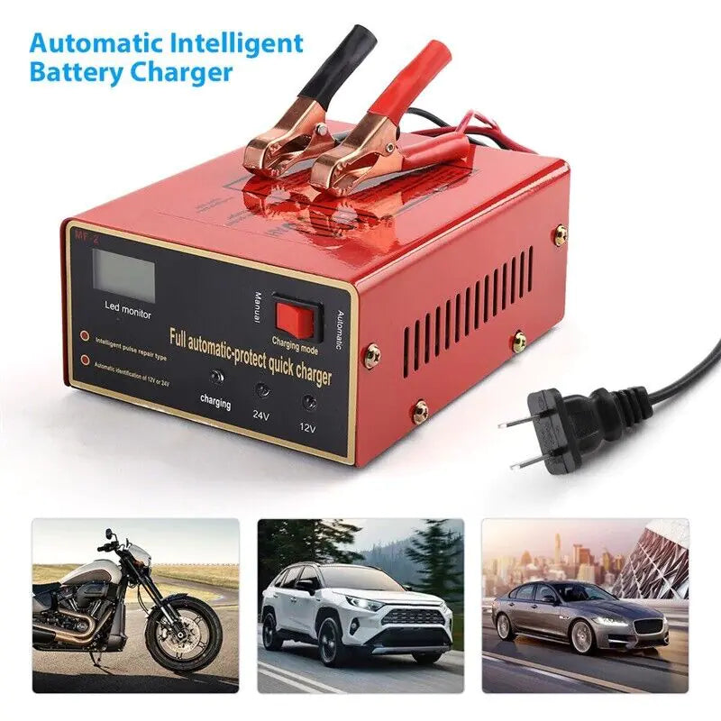 Cargador de batería sin mantenimiento 12V/24V 10A 140W de salida para coche eléctrico Pro