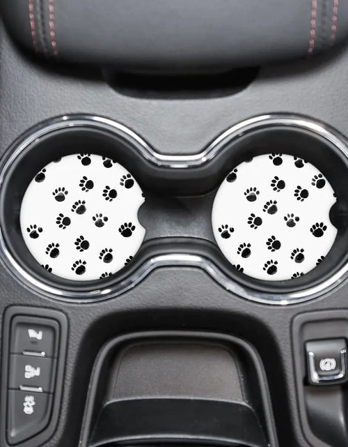 Load image into Gallery viewer, Cup Holder Coaster for Car 2 Pack Car Coasters for Cup Holders Cork Base Car Cup Coasters for Drinks Universal Funny Aesthetic Car Accessories Table Coaster Home Decor (Dogs Footprints)
