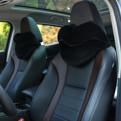 Samba 2 Pack Lip Shaped Car Headrest Pillow Comfortable Soft Head Rest Cushion Kawaii Car Accessories Cute Car Neck & Seat Pillow for Car Driving Travelling Office Home Decor - Black Lip Pillows