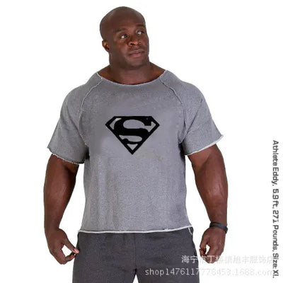 Men's Batman Print Gym Short Sleeve Shirt