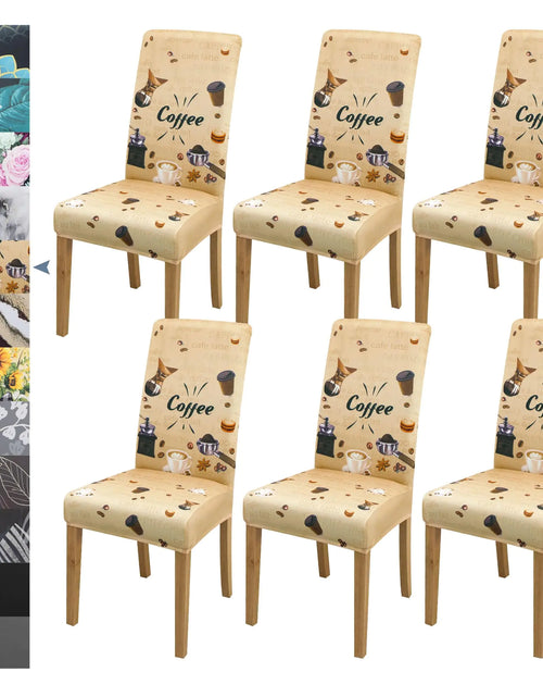 Load image into Gallery viewer, BIETYONE Dining Chair CoverDining Room Chair Covers Set of 6Stretch Kitchen Chair CoverWashable Dining Chair CoverParsons Chair Slipcovers Protectivefor HomeRestaurantBanquet(Coffee Life)
