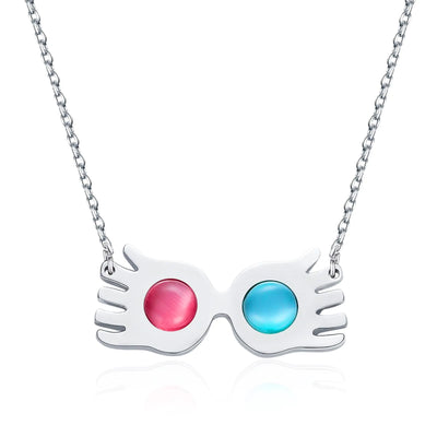 Catuni Luna Lovegood Collar Gafas Luna Lovegood Collar Ópalo Spectrespecs Colgante Joyería de disfraz Regalo