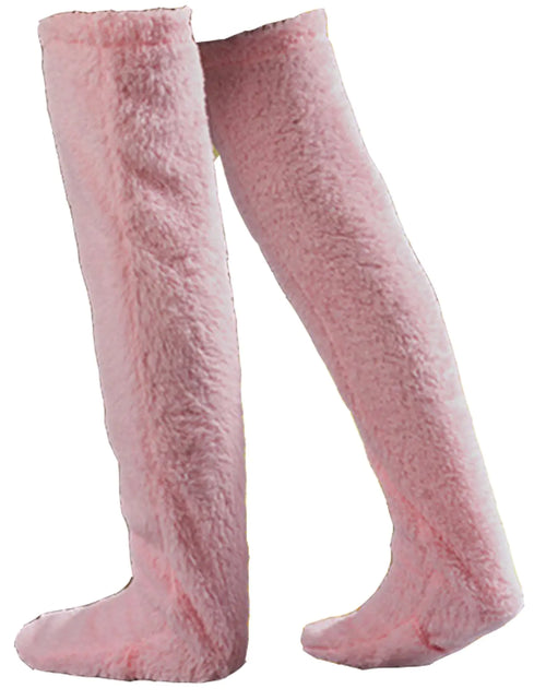 Cargar imagen en el visor de la galería, Chlemeter Cozy Paws Peluches Calcetines Largos Cálidos Calcetines de Osito de Peluche Calcetines Largos Afelpados Calcetines Cómodos (Rosa)
