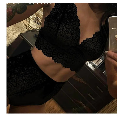 Ensemble deux pièces, lingerie sexy en dentelle