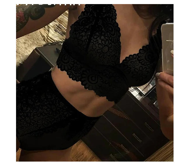 Ensemble deux pièces, lingerie sexy en dentelle