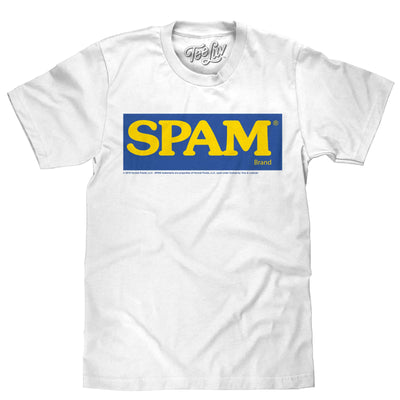 Tee Luv Mens SPAM Food Logo T-Shirt (White) (XXL)