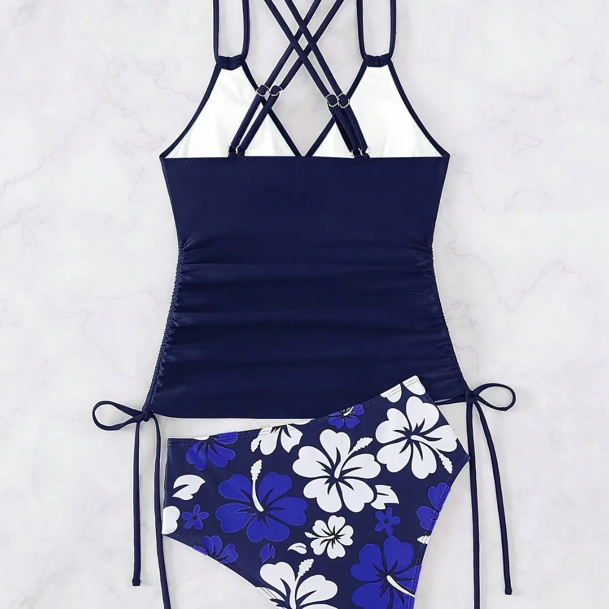 2024 Women's Tankini with Drawstring Beach Swimwear