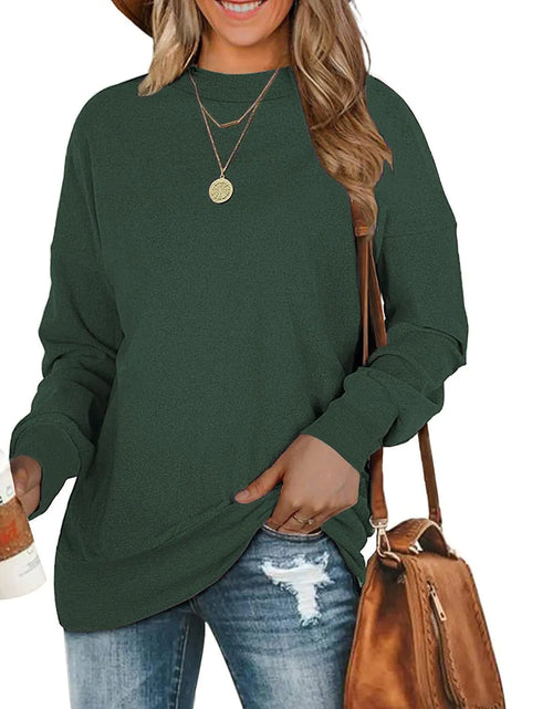 Charger l'image dans la visionneuse de galerie, BEUFRI Sweats pour femmes pour leggings Haut d'automne à manches longues Pulls d'hiver Vert militaire XL
