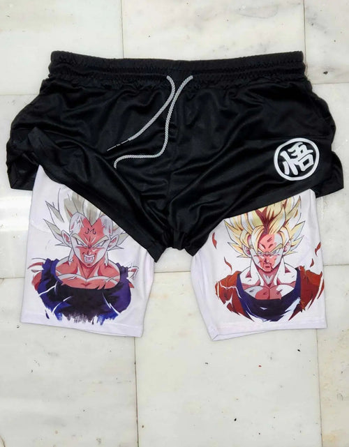 Load image into Gallery viewer, 2023 Summer Men&#39;s Double Layer Anime Print Shorts
