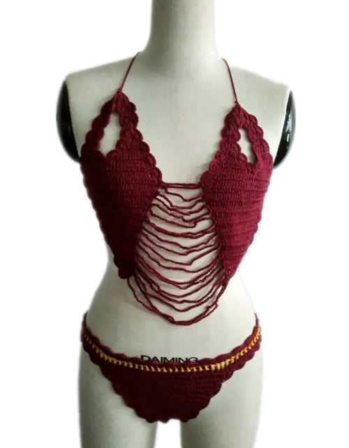 Load image into Gallery viewer, New Crochet Fringe Beach Bikini Swimwear Set
