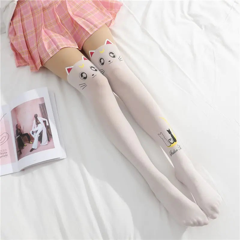 Collants et bas en patchwork imprimé