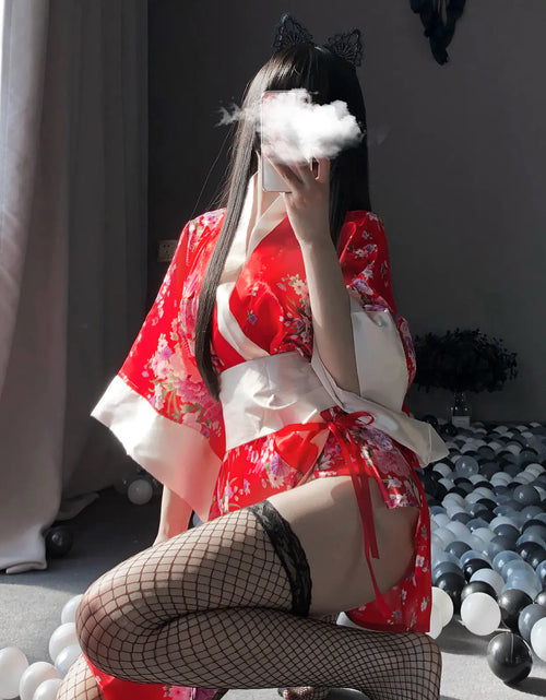 Cargar imagen en el visor de la galería, Conjunto de lencería estilo kimono japonés para juego de rol
