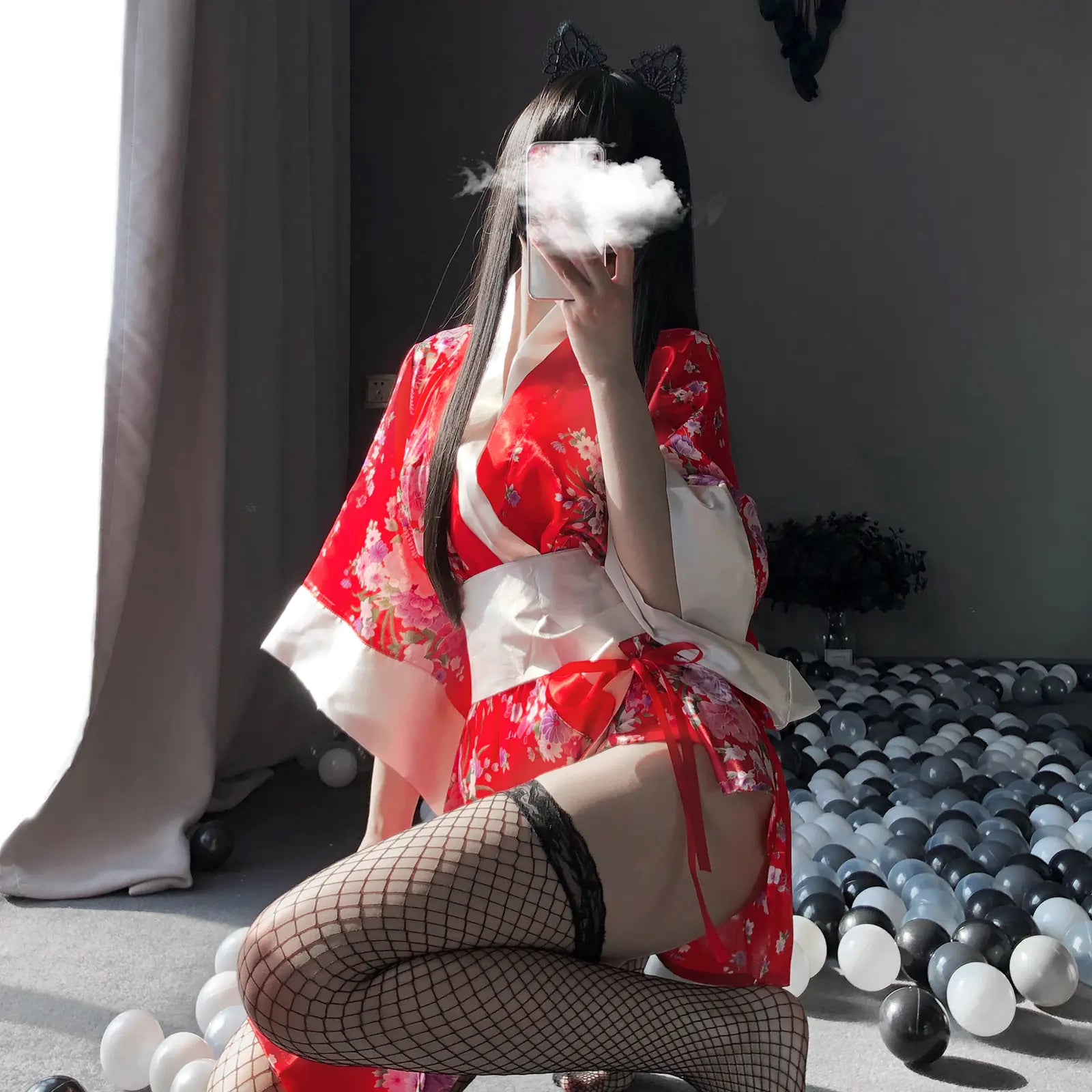 Conjunto de lencería estilo kimono japonés para juego de rol