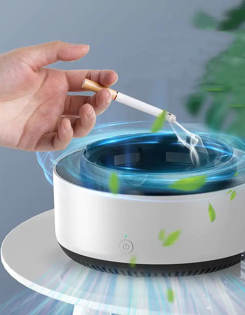 Cargar imagen en el visor de la galería, Cenicero con purificación de aire y eliminación de humo, purificación aniónica, práctico purificador automático, cenicero portátil para coche
