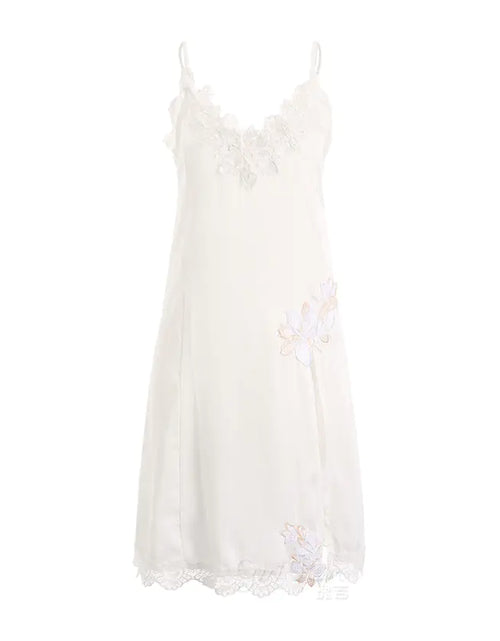 Load image into Gallery viewer, Lace Lingerie Nightwear Cami Dress with Side Split
