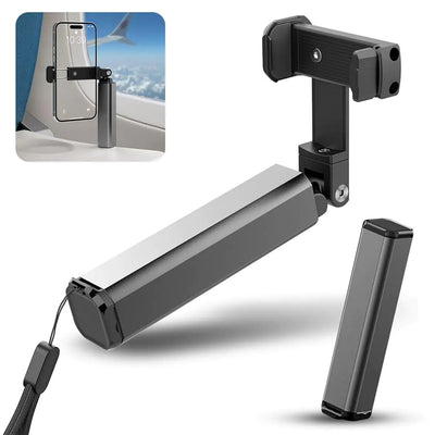 Virwir - Soporte de teléfono ajustable para viaje, soporte de teléfono para avión con rotación de 360°, manos libres, tamaño de bolsillo con doble rotación de 360 grados para todos los teléfonos iPhone y Android