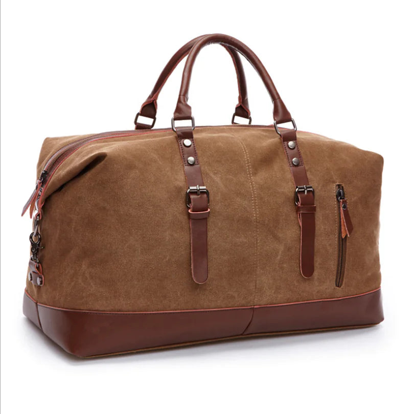 Retro Canvas Tote Bag for Men - Large Capacity Travel Bag