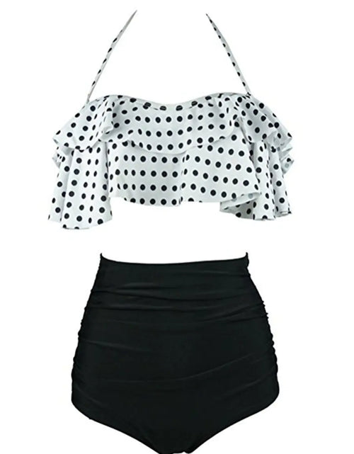 Load image into Gallery viewer, High-Waisted Ruffle Plus Size Bikini Swimwear
