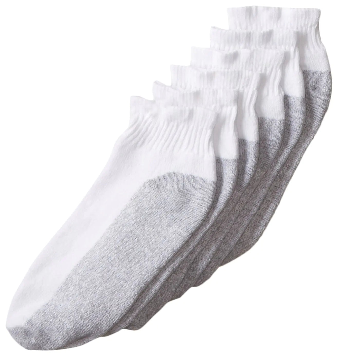Fruit of the Loom Mens 6 Pack Cushion Ankle Crew Socks White Shoe Size: 6-12