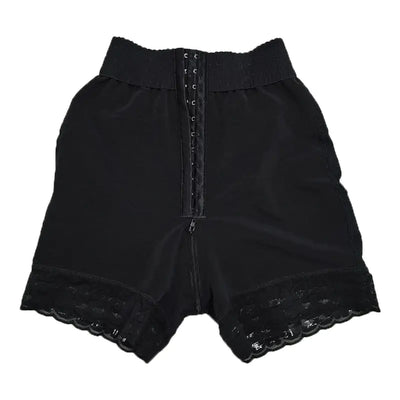 Mid-Rise Shapewear Control Briefs with Lace and Zipper