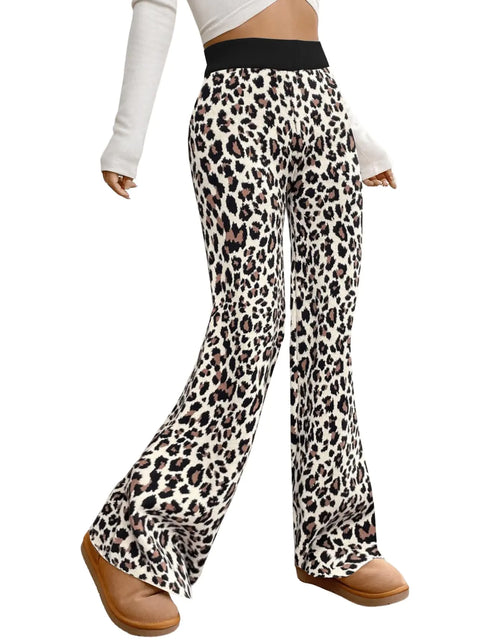 Load image into Gallery viewer, MakeMeChic Womens Wide Leg Pants Ribbed Knit High Waist Casual Pants Lounge Pants Beige Small
