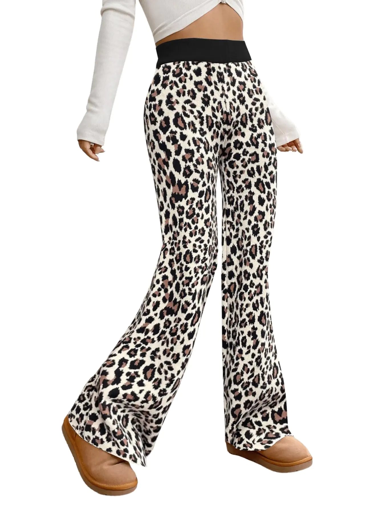 MakeMeChic Womens Wide Leg Pants Ribbed Knit High Waist Casual Pants Lounge Pants Beige Small