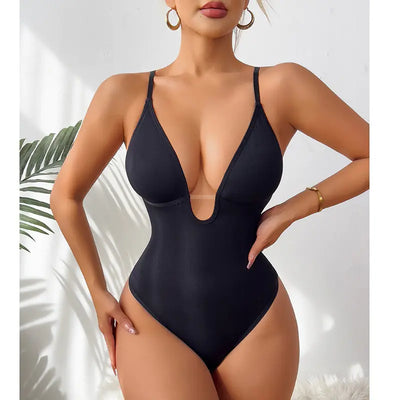 Body de faja con escote en V pronunciado