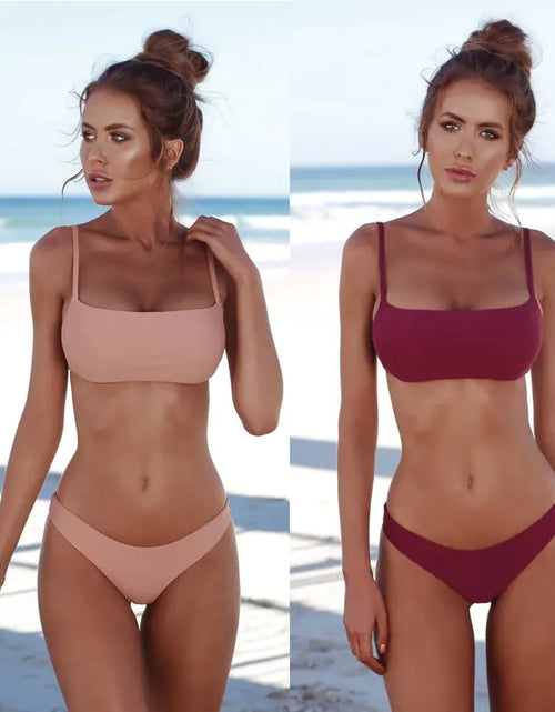 Load image into Gallery viewer, Colorful Bikini Set with Backless Design (Swimwear)
