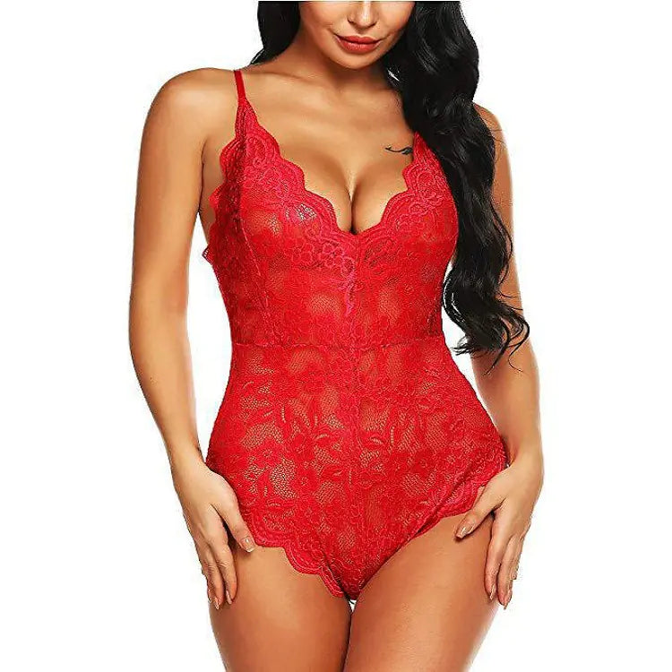 Body en dentelle sans dos - Lingerie transparente pour adultes