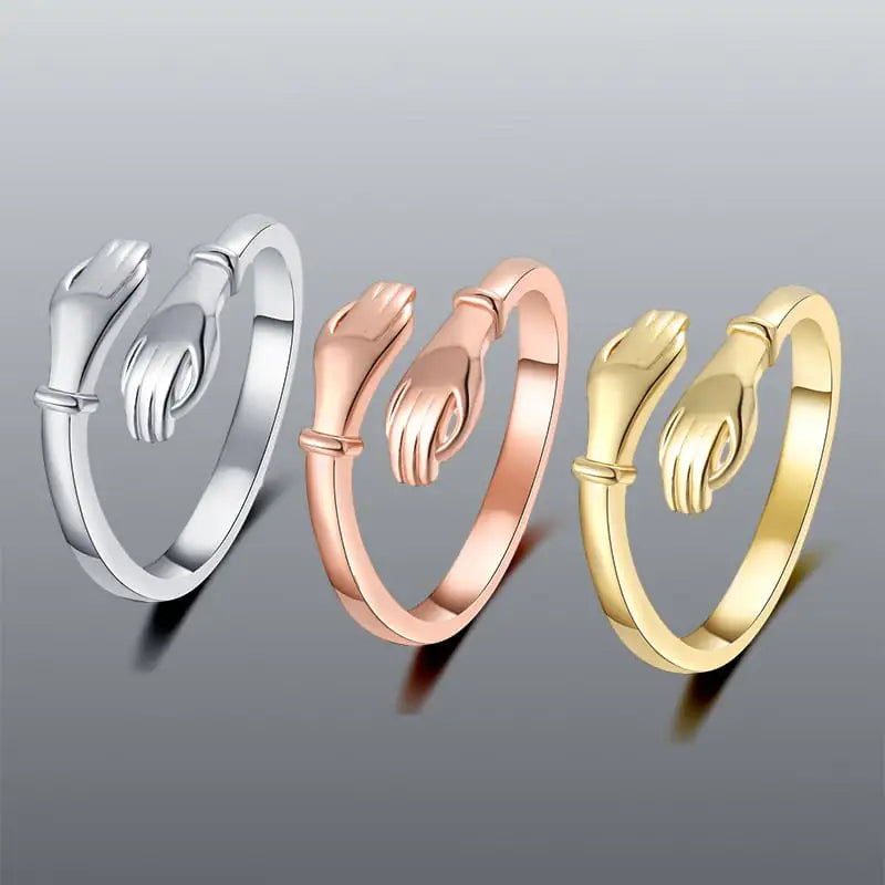 Adjustable Romantic Hands Hug Fashion Ring