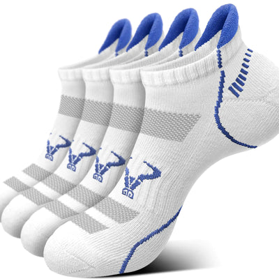 BULLIANT Mens Ankle Socks 4Pairs-Athletic Running Socks Cushioned No Show Breathable-Arch Support(4PairsShoes Size:Men 5-7)