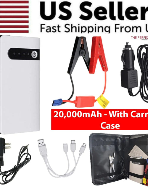 Cargar imagen en el visor de la galería, Arrancador de coche de 20000 mAh, arrancador de batería portátil con cargador de batería portátil
