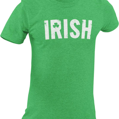 Mens Irish Letters Tee Soft Ring-Spun Cotton (Heather Green Small)