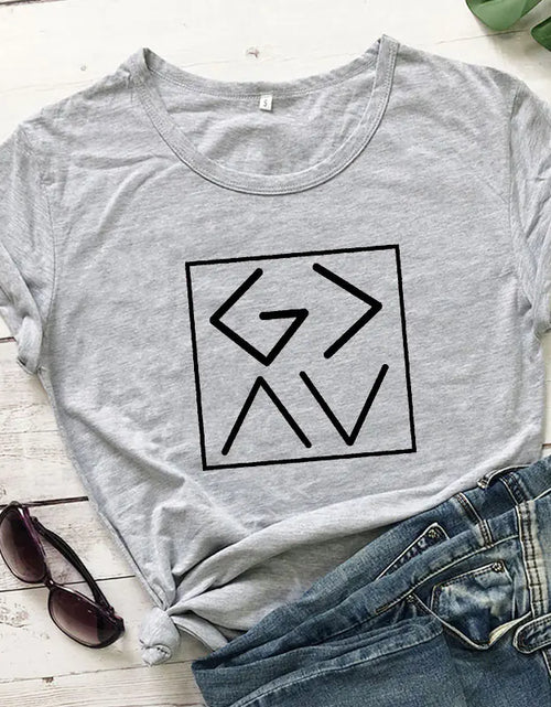 Load image into Gallery viewer, GAAV Letter Printed T-Shirt - Bible Christian Tee
