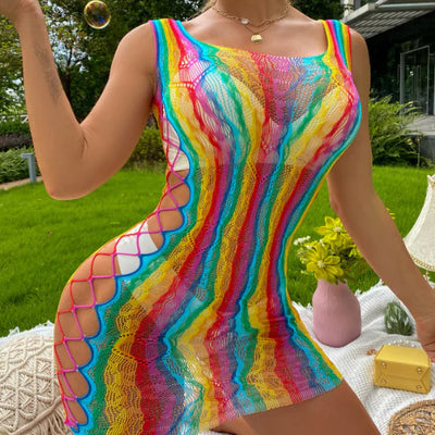 Lingerie Confort Femme Sexy en Tulle Arc-en-ciel