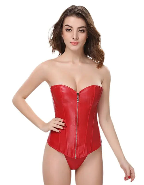 Load image into Gallery viewer, Leather Zipper Corset Shapewear for Women
