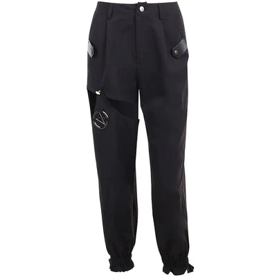 Goth Punk Loose Fit Cargo Track Pants