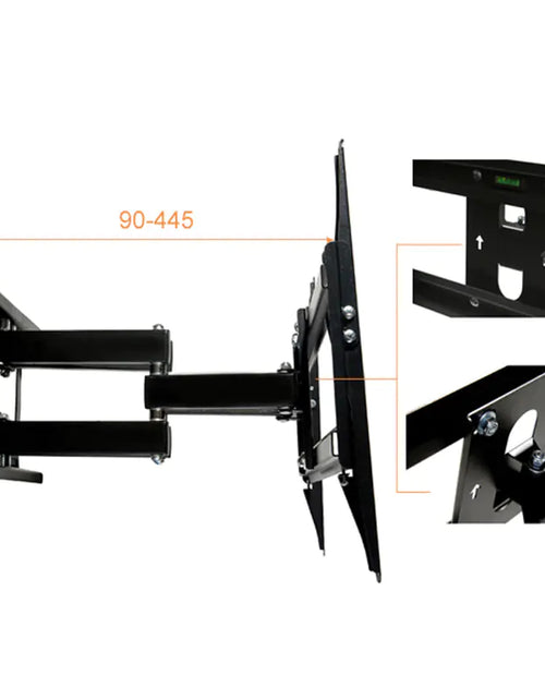Cargar imagen en el visor de la galería, Mueble de TV negro con soporte de pared
