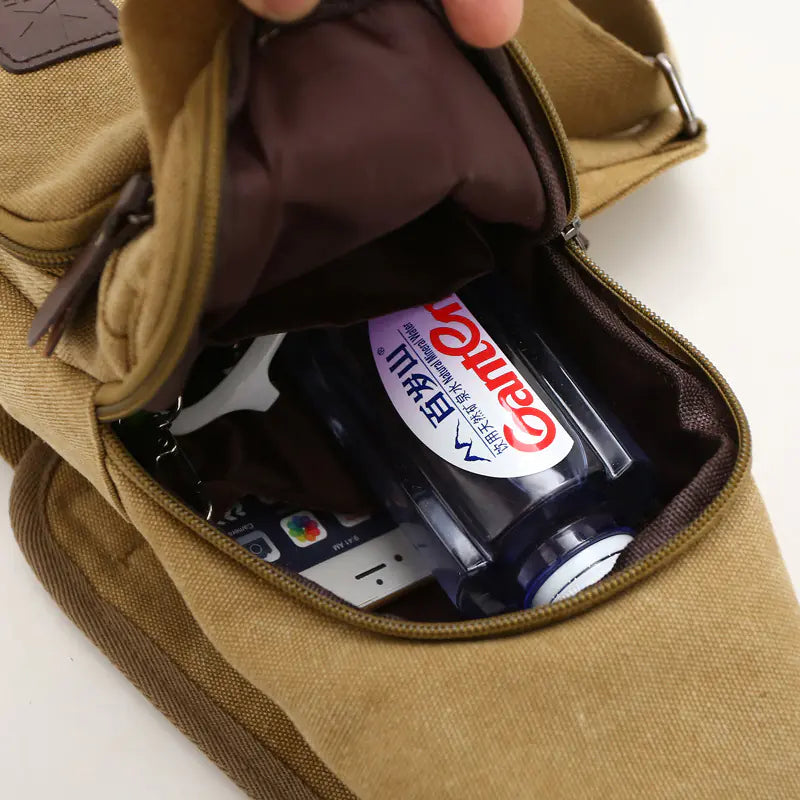 Canvas Crossbody Bag for Men - Trendy Chest Bag