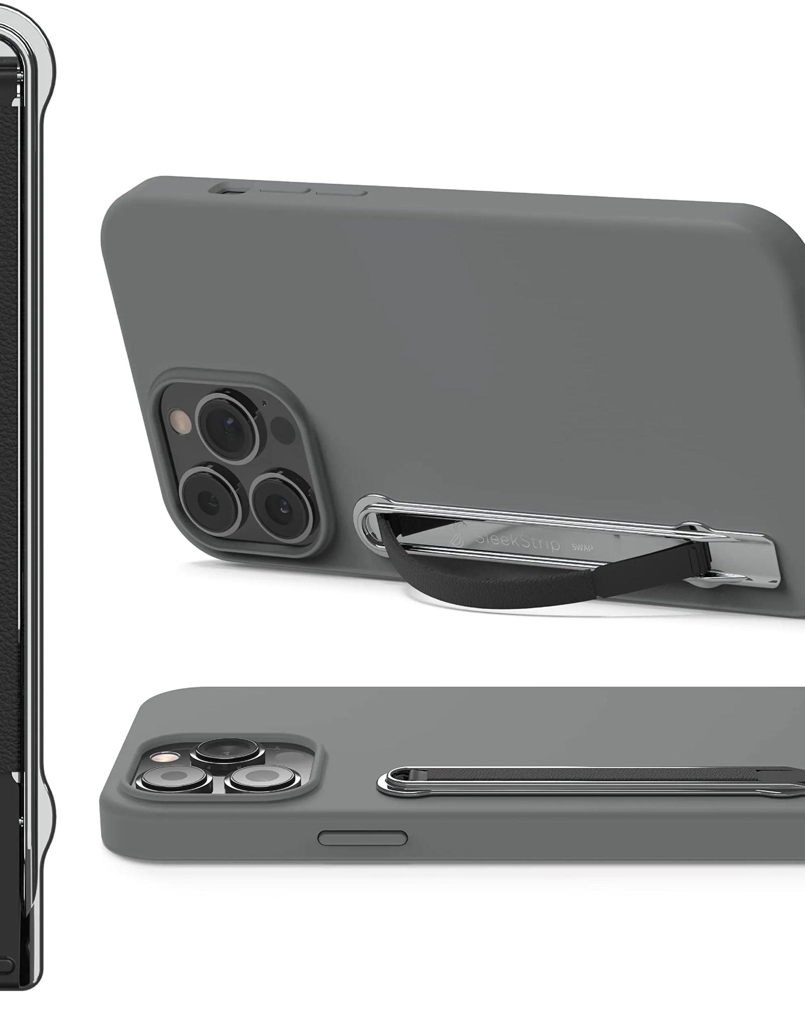 SleekStrip SleekGrip Soporte y Agarre Premium Intercambiable para Teléfono - Soporte Ultra Delgado Convertible Compatible con la Mayoría de Fundas de iPhone y Android, Correa para Teléfono Compatible con Cargadores Inalámbricos y Soportes para Coche