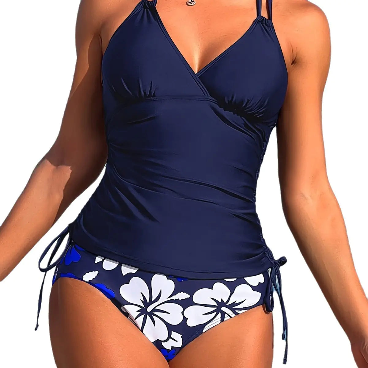 2024 Women's Tankini with Drawstring Beach Swimwear